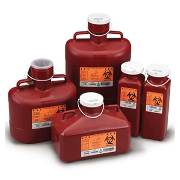 Container Sharps 23qt Polypropylene Locking Cap Red/Black EA, 4 EA/CA